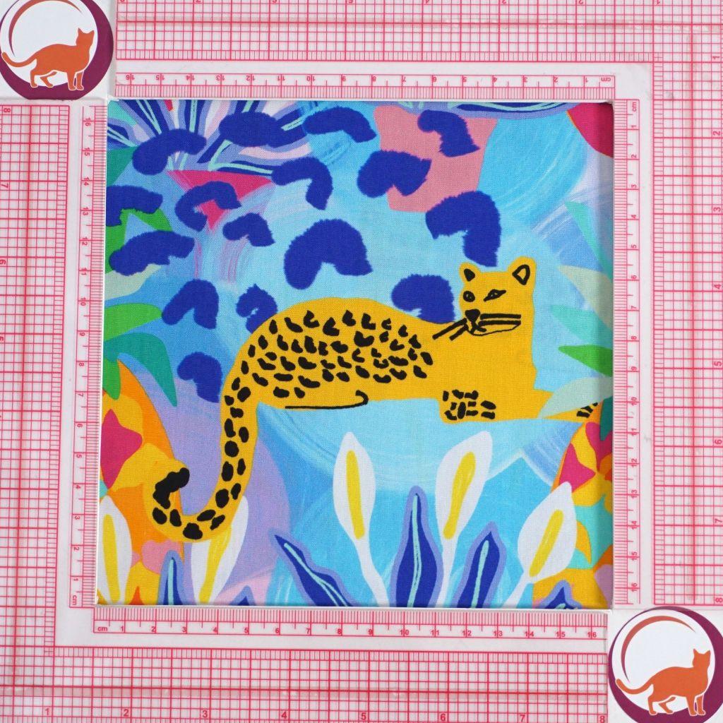 Baumwollstoff Motivdruck Jungle Jaguar bunt - Karina+Kind
